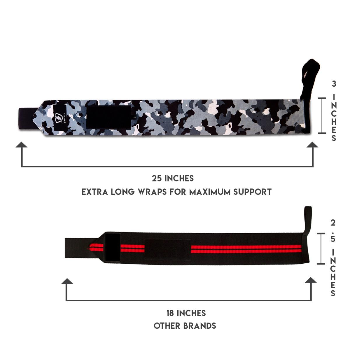 Camo Series Wrist Wraps 25 Inches black - skulptz