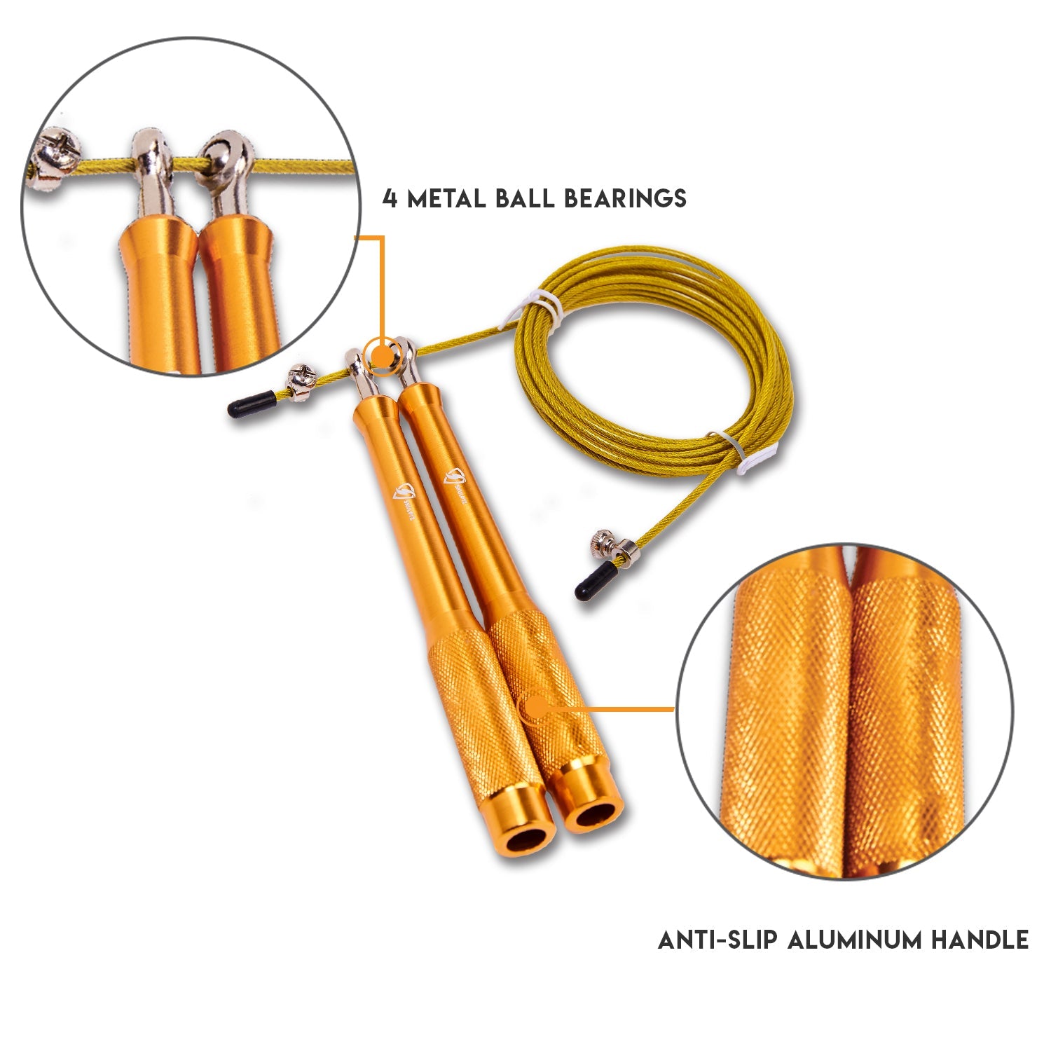 Bounce Metal Pro Speed Rope (Gold) - skulptz