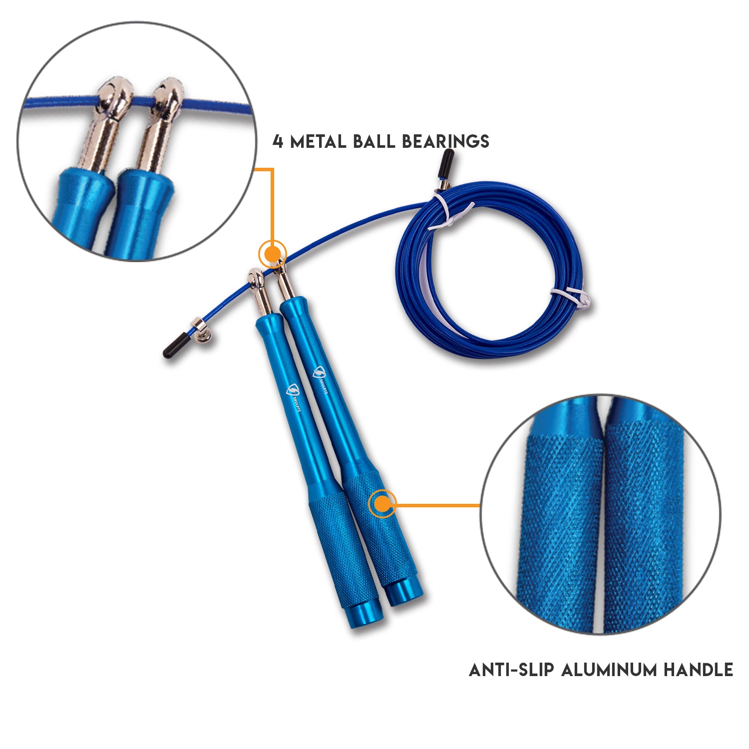 Bounce Metal Pro Speed Rope (Blue) - skulptz