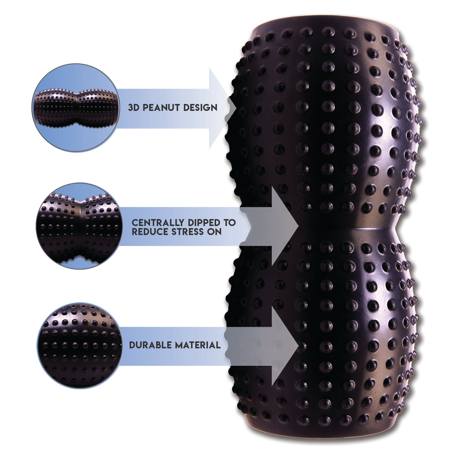 Peanut High Density Deep Tissue Foam Roller - skulptz