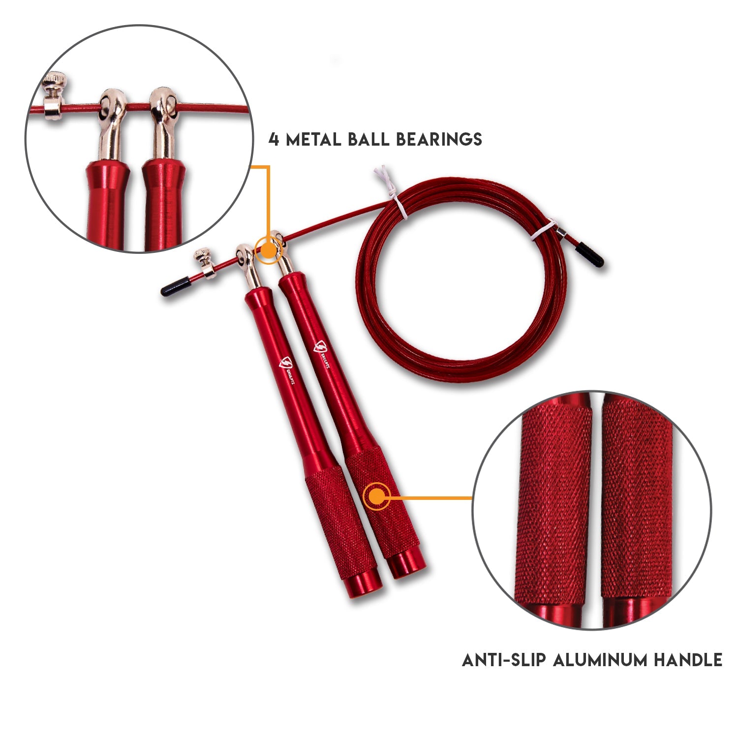 Bounce Metal Pro Speed Rope (Red) - skulptz