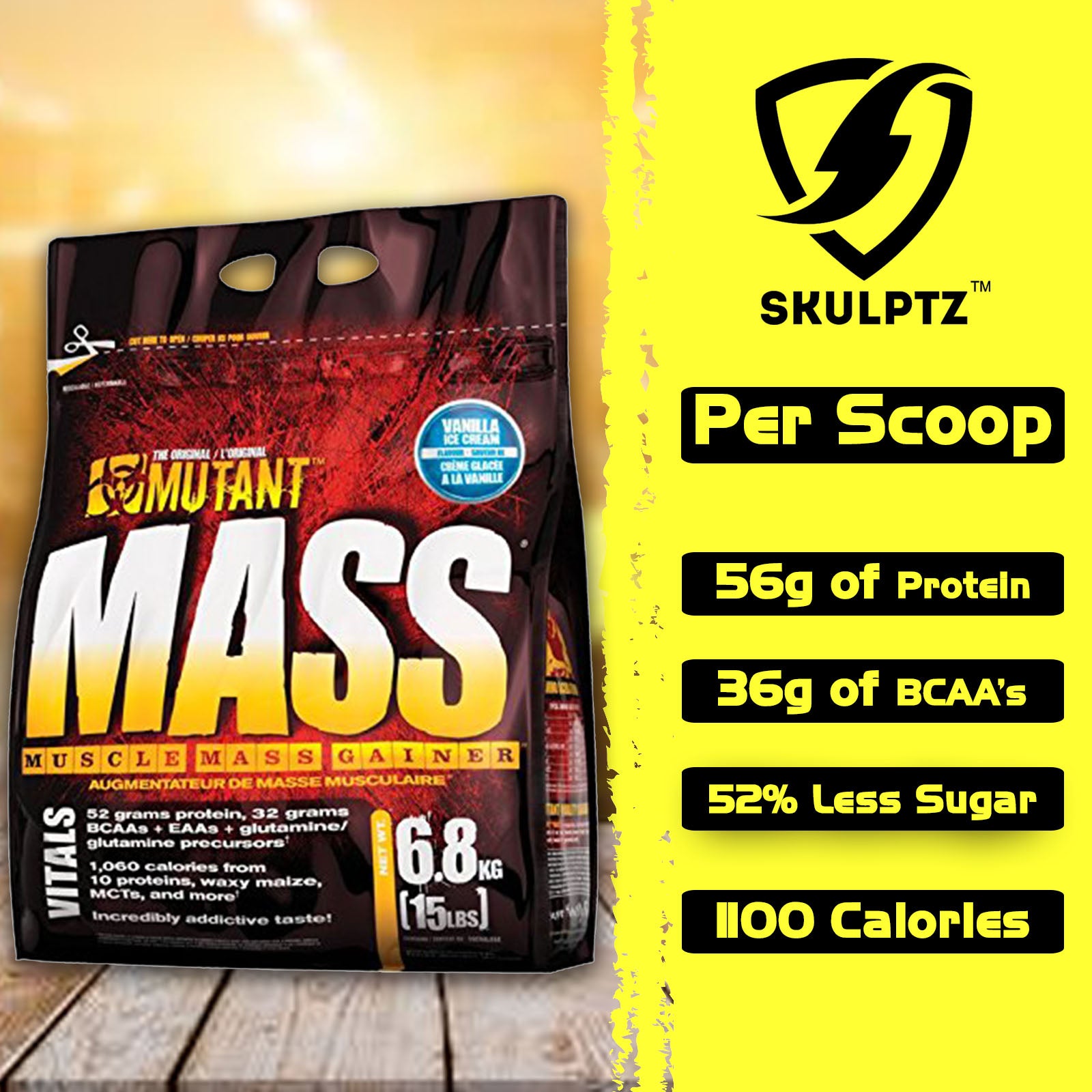 Mutant Muscle Mass Gainer 15 lb - skulptz