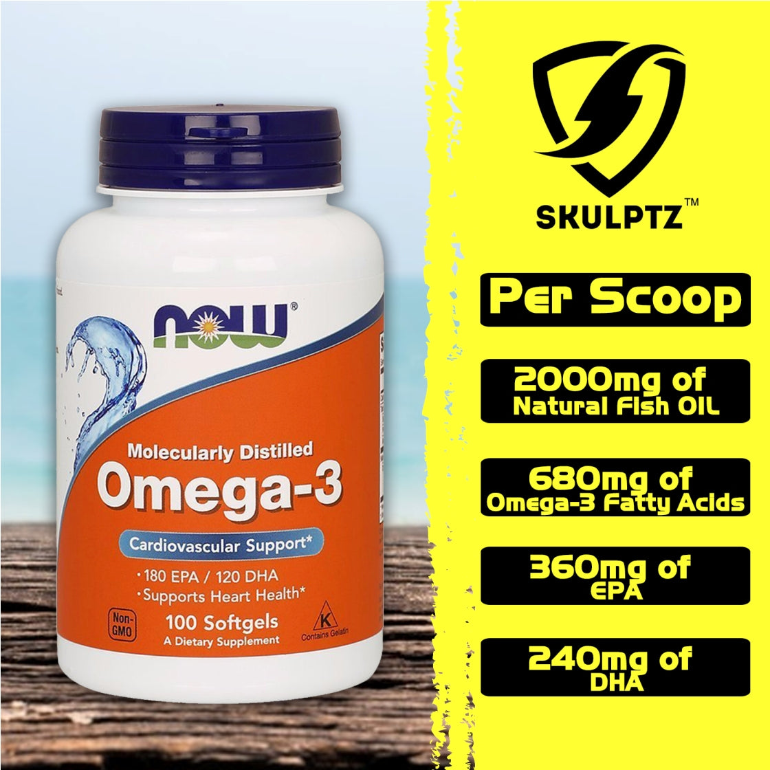 Now Foods Omega-3 Fish Oil (100 softgels) - skulptz