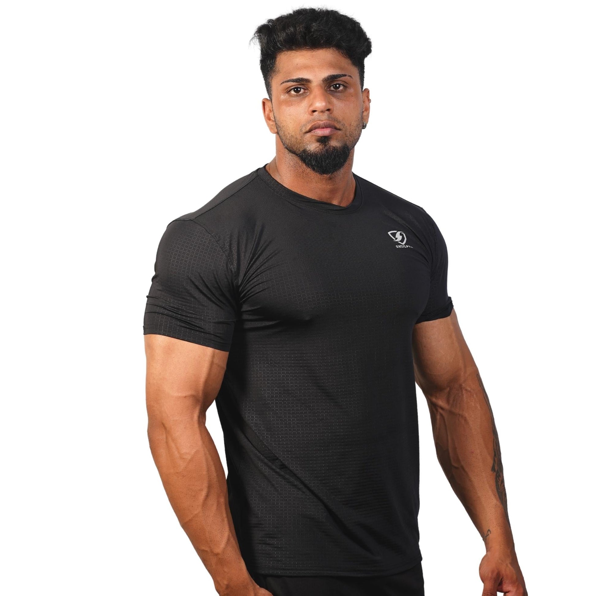Mens Square Tshirt (Black) - skulptz