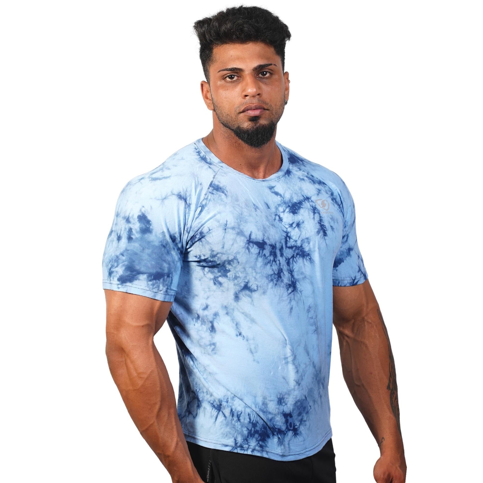 Mens Tie dye Tshirt (sky) - skulptz
