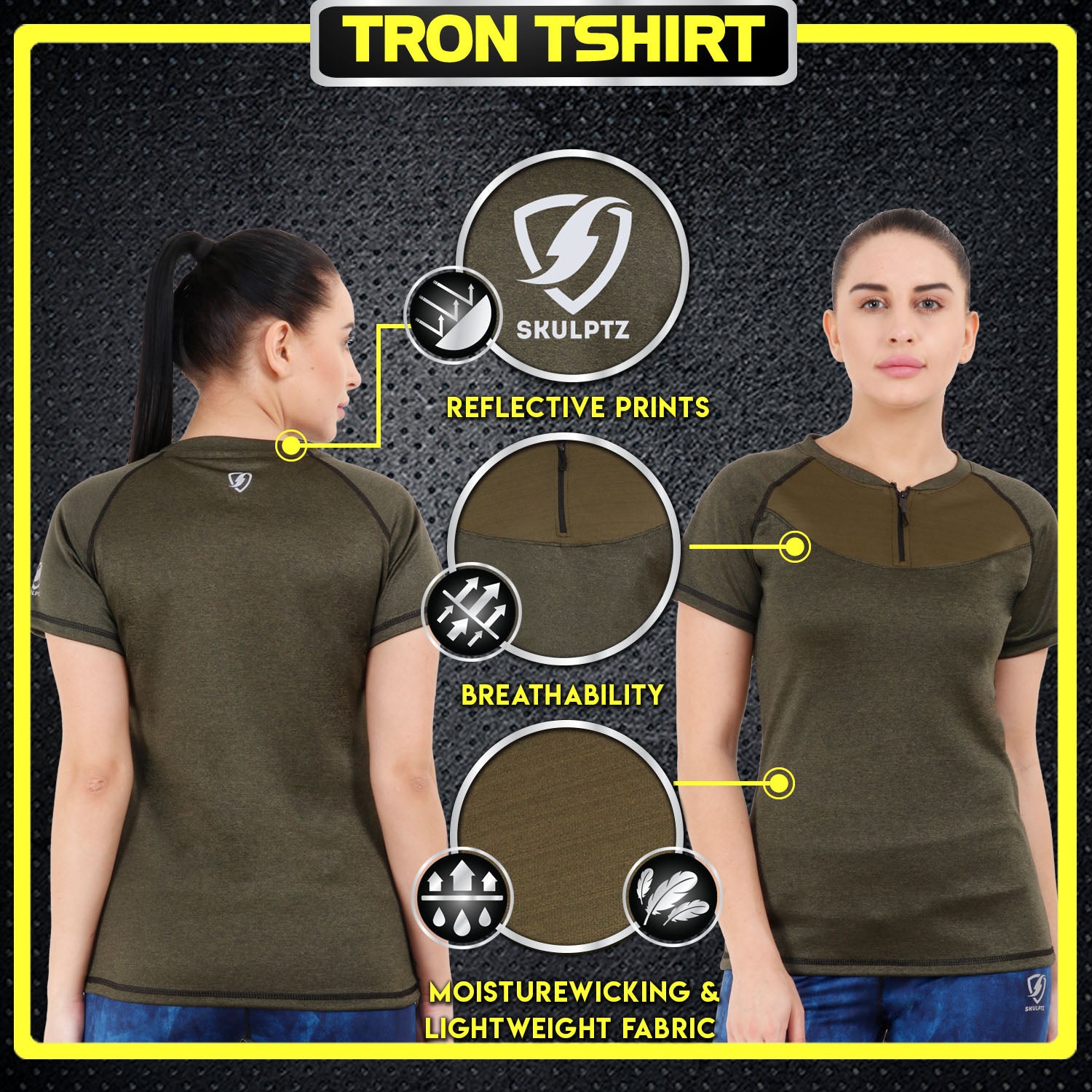 Womens Tron Tshirt (Olive) - skulptz